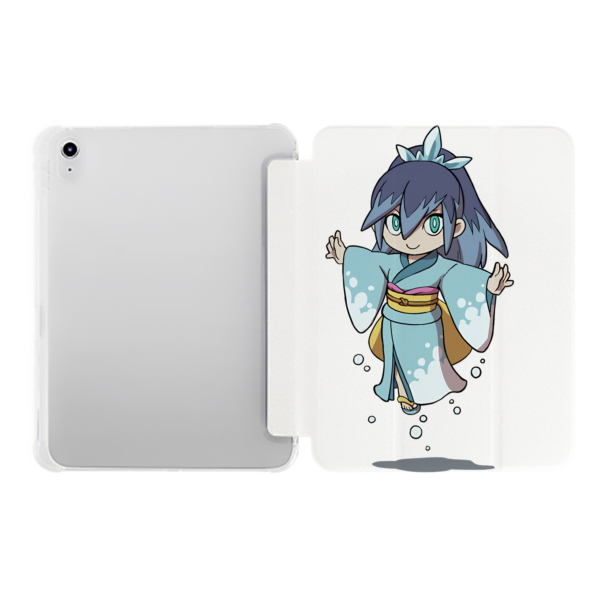 （画像用） 妖怪ウォッチ Yo-kai Watch IPad ケース ペン収納付き 三つ折りスタンド PUレザー×シリコン 対応機種9.5/10.5/10.9インチ